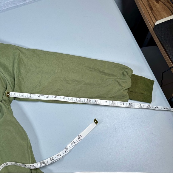 Caihongyu VINTAGE Men’s XL Moss Green Bomber Jacket Full Zip Lightweight - Picture 8 of 10